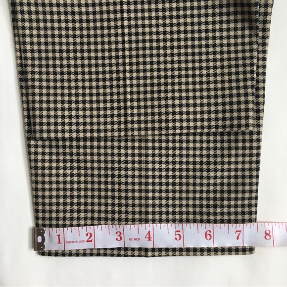 J Jill Plaid Checkered Cotton Ankle Pants Black Brown Size 18 - Picture 15 of 17
